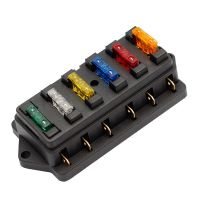 6 Way Fuse Holder Box Car Vehicle Circuit Blade Fuse Box Block With ATO Fuse Block Auto Car Accessories Fuses Accessories