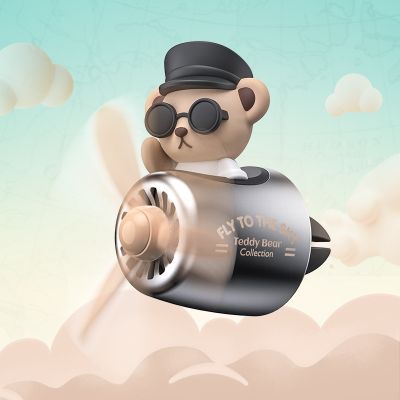 Cute Teddy Bear Car Air Freshener Purifier Auto Accesorios Interior Perfume Diffuser Pilot Rotating Propeller Outlet Fragrance
