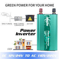 ตัวแปลงอินเวอร์เตอร์เครื่องแปลงไฟ DC 12V/24V เป็น AC 110V/220V กำลังสูงสุด3000W พร้อมค่าใช้จ่ายช่องเสียบ USB สากลสำหรับ RV แก้ไขคลื่นไซน์