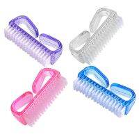 lianwmall 4Pcs Plastic Handle Grip Nail Dust Brush Fingernail Scrub Cleaner Pedicure Tools