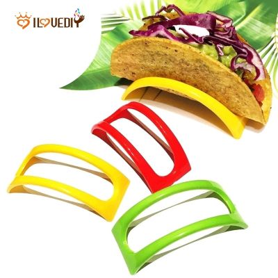 12 Pcs Random Color Tortilla Roll Stand Colorful Taco Shell Plastic Holder Sandwich Bread Display Stand Plate Food Holder
