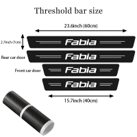 4pcs ประตูรถ sill scuff แผ่นตกแต่งสติกเกอร์คาร์บอนไฟเบอร์สำหรับ Fabia 6Y 5J NJ 2018 2017 2016 2014-2000