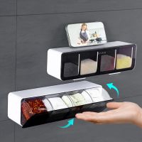 hotx【DT】 Spice Rack Wall-mounted Seasoning 200ml Boxes Storage Shelf Organizer especiero