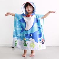 【CC】 Cartoon Kid Hooded Cloak Infant Bathrob Baby Robe Cotton Boy Beach Cape Newborn Wrap Blanket