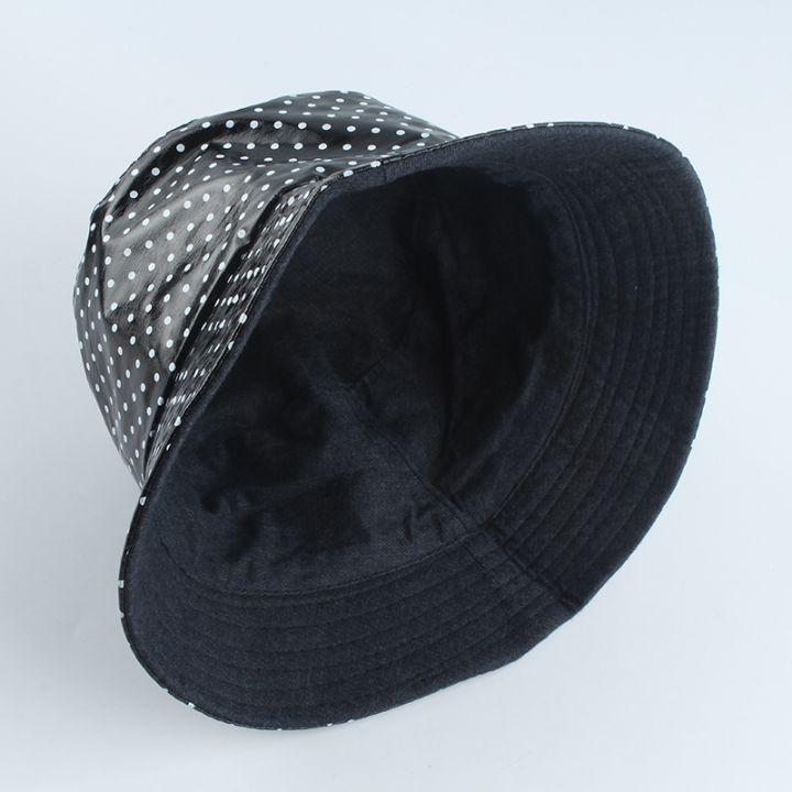 cw-2022-leather-dot-print-side-reversible-hat-cap-fishing-hats-men