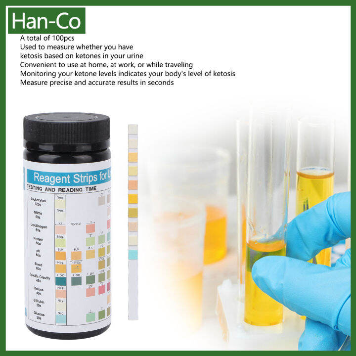 [HanCo] 100pcs Ketone Urine Test Strips Accurate Fast Measurement