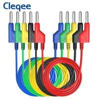 Cleqee 5PCS DCC Power Test Leads 20A Dual Stackable 4MM Banana Plug Multimeter Test Cable Lead Cord 0.5m/1m/1.5m/2m/3m/5m