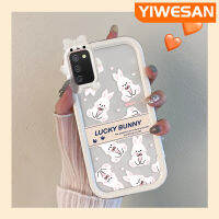 YIWESAN เคส A03 F02s A03s A02s ปลอกสำหรับ Samsung A04E ลายการ์ตูนกระต่ายนำโชคสีสันสดใสเลนส์กล้องถ่ายรูปแบบนิ่มสัตว์ประหลาดน้อยน่ารักเคสซิลิโคนโปร่งใสกันกระแทกแบบใสง่ายเคสป้องกัน