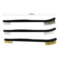 【】 zsdcpt 3Pcs/lot Mini Stainless Steel Rust Brush Brass ing Polishing Detail Metal Brush Wire Toothbrush ing Tool Family Kit