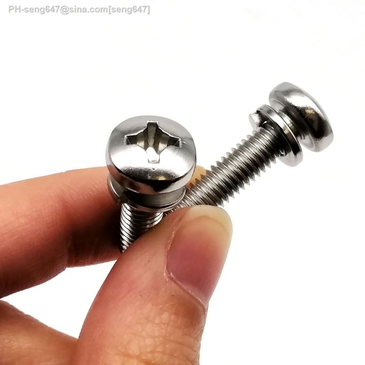 m1-6-m2-m2-5-m3-m4-m5-m6-304-stainless-steel-cross-round-phillips-pan-head-sem-screw-spring-washer-elastic-gasket-assemble-bolt