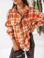 [COD] European and hot style 2022 ebay wish autumn winter new fashion plaid womens woolen coat