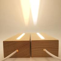 Rectangle Solid Beech Wooden LED Base for Resin Letter Lamp Acrylic Glass Resin Art Wood Light Display Base Led Stand Dropship Cups  Mugs Saucers