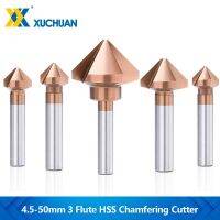 เครื่องตัดลบมุม 4.5-50 มม. 3 ขลุ่ย HSS 6542 Countersink เจาะบิตไม้หลุมโลหะเจาะเครื่องมือเครื่องตัดโลหะ 90 Degees