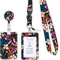 Exhibition Supplies ID Card Holder Business Lanyard Office Neck Strap Floral Buttons Easy-open