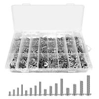 1110PCS Nuts and Bolts Assortment Kit, Stainless Steel Kit with Screws, Nuts, Bolts and Washers( 4-40 6-32 8-32 10-24)