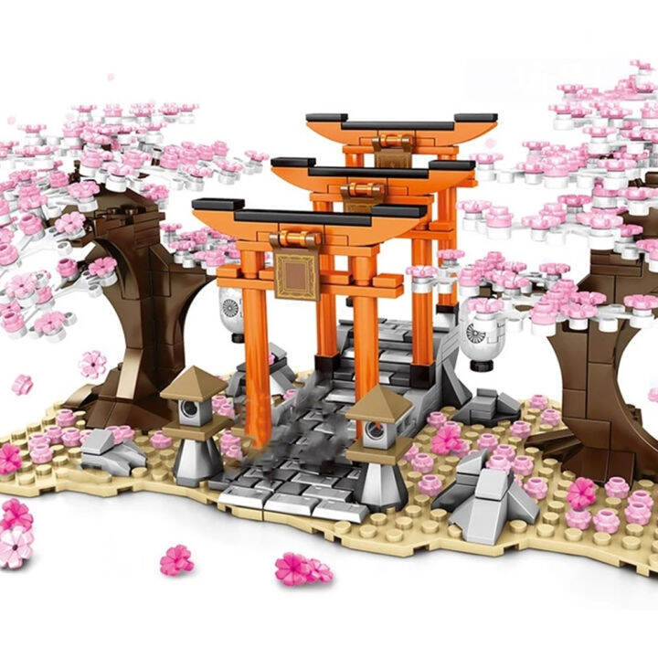 sembo-japanese-style-tree-house-building-block-cherry-bush-thousand-birds-house-four-seasons-modular-bricks-childrens-toys-gift