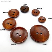 ﹉ 11.5 25MM Painting Wood Bowl Buttons Decorative Boots Coat Sewing Clothes Accessory 2 HOLE Shirt BUTTON MCB-1015