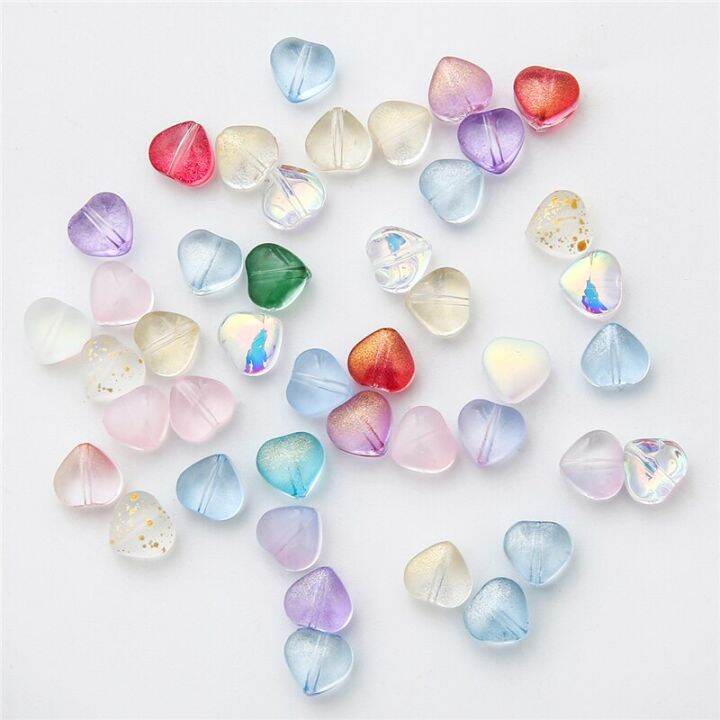 10pcs-heart-shape-czech-lampwork-crystal-glass-spacer-bead-for-jewelry-making