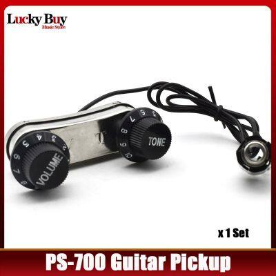 PS700 Acoustic Guitar Passive EQ Preamp Piezo Pickup with 500K 1 Volume 1 Tone Speed Control Knob Guitar Pickup Silver Guitar Bass Accessories