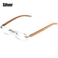 SOOLALA Wood Bamboo Rimless Reading Glasses Women Men Diopters Magnifying Presbyopic Reading Glasses +1.0 1.5 2.0 2.5 3.0 3.5