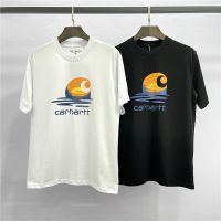 เสื้อยืดคอกลมCLZQ Tidal Carhartt Sunset พิมพ์สำหรับทั้งหญิงและชายแขนสั้นเสื้อยืด S-5XL