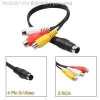 【CW】✱  Audio Cable 4 Pin S-Video to 3 Female TV for Laptop with Port and