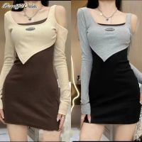 Long Sleeve Body Dress Korean Style Two-Piece Dress For Women Pinkshop2 S-3XL