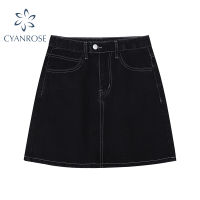 Cyanrose y Women Denim Mini Skirt High Waist 2021 Summer Fashion Y2K A-Line Black Skirt Korean Harajuku Cotton Jeans Skirts