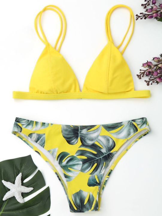 hotx-cw-waist-swimwear-mujer-set-print-leaves-push-up-padded-bathing-swimsuit-beachwear-biquinis-feminino