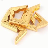 ∋♘ 20mm Gold Pattern Jewelry Corner Protection Vintage Style Box Corner Corners Decorative Wood Corner Book Corner clip 20pcs