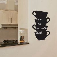 [24 Home Accessories] จัดส่งฟรีครัวสติ๊กเกอร์ติดผนังกาแฟตกแต่งบ้าน-ครัวกระดานดำถ้วยกระดานดำไวนิลตกแต่งผนังศิลปะ