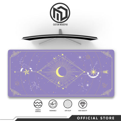 Magic Moon Star Purple  Extra Large Kawaii Girl Gaming Mouse Pad Cute  Desk Mat Water Proof Nonslip Laptop Desk Accessories