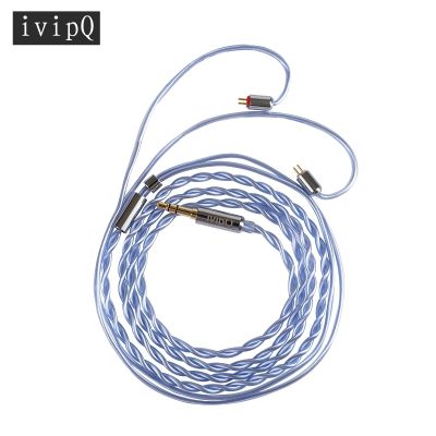 ivipQ 2-Core Single Crystal Copper Silver Plated 2.5mm/3.5mm/4.4mm Earphone Wire MMCX/2-PIN/QDC/TFZ HIFI CableFor S10/T2/ZSN