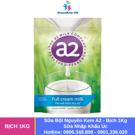 Sữa bột a2 túi sữa bột nguyên kem a2 - sữa úc nhập khẩu - 1kg - ảnh sản phẩm 1