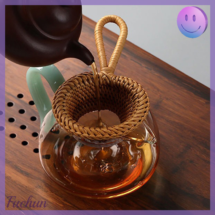fuchun-ที่กรองที่กรองชาหวายจากธรรมชาติที่กรองชาอุปกรณ์ทำครัวไม้ไผ่