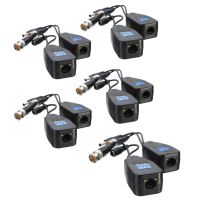 【CW】✶◑☽  5 Pairs Coax Video Balun Transceiver to CAT5e 6 RJ45 HJ55