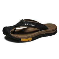 รองเท้าแตะรองเท้าแตะผู้ชาย Kasut Kulit Lembu,รองเท้าแตะคลาสสิก Kasut Kasual Lelaki รองเท้าแตะนวดชายหาดกันลื่นฤดูร้อน2023