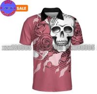 XzX180305 Golf Skull Golf Clubs Happy Golf Colorful Golf Mens and Womens High Quality Full sublimation Quick Dried Polo Personalized p-1512 (private chat free custom name&amp;logo)