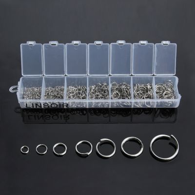 1Box 3-10mm Mixed Stainless Steel Open Jump Rings Split Rings Connectors For Diy Jewelry Making DIY Necklace Crafts Accessories