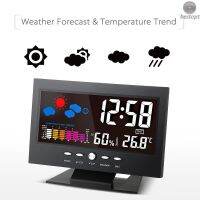B O °C/°F ตัววัดอุณหภูมิความชื้นดิจิตอลมัลติฟังก์ชันในร่ม,เทอร์โมมิเตอร์สถานีสภาพอากาศนาฬิกานาฬิกาปลุกเทรนด์ปฏิทินไฮกรอมิดเตอร์ไฟแบ็คไลท์เปิดใช้งานผ่านสาย USB