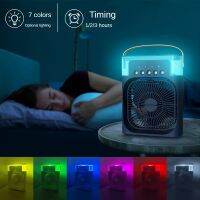 Air Conditioner Fan USB Water Mist Fan 7 Colors LED Light Humidification Desk Fan Portable Air Cooler Fan for Indoor