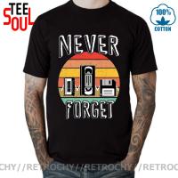 Fashion New T-Shirts Men Short Sleeve Never Forget Floppy Disc Vhs Cassette Tech Geek Print T Shirts Male Undershirts Tshirts 【Size S-4XL-5XL-6XL】