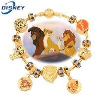 Cartoon Movie The Lion King Simba Nala Mufasa Charm Bracelet Disney Crystal Jewelry Beads Bangles for Women Party Accessories