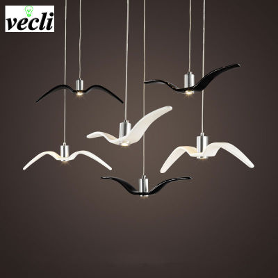 Nordic Pendant Lamp Led Seagull Chandeliers For Kitchen Dining Room Bar Birds Pendant Lights Ceiling Luminaire Lighting
