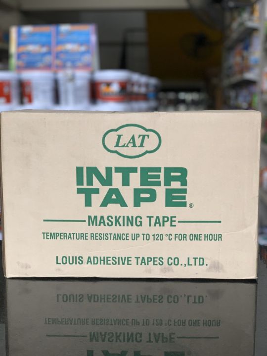 กระดาษกาว-inter-tape-กระดาษกาวย่น-12-แพ๊ค-เทปย่น-พ่นสี-อินเตอร์-ยกลัง