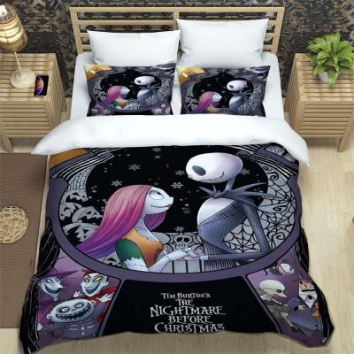 【hot】㍿™ Nightmare Before Print Three Piece Set Fashion Article Children or Adults for Beds Quilt Covers Pillowcases