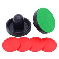 Air Hockey Puck Paddle Kit แบบพกพา Ergonomic Handle Design Air Hockey Puck Training Set 4 Pucks และ2 Paddles สำหรับ Puck เกมกิจกรรม