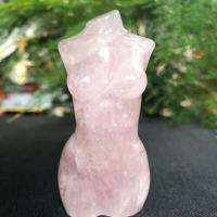 2021100-120g Natural Rose Quartz Goddess Statue Crystal Carved Woman Torso Energy Pink Gem Body Sculpture Decorate Gift