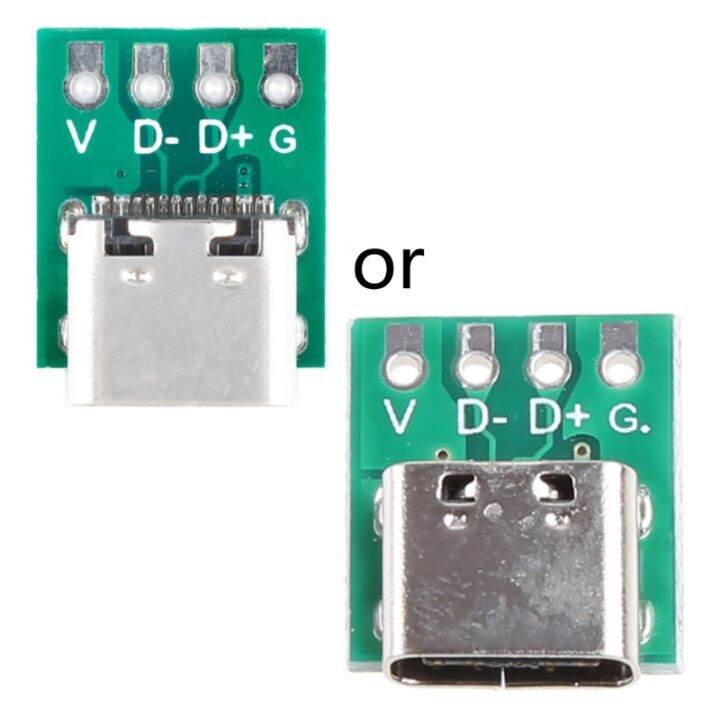 diy-m-icro-usb-เชื่อมต่อ16-pins-ประเภท-c-3-1-usb-หญิงแจ็คซ็อกเก็ต-pcb-อะแดปเตอร์สำหรับการส่งข้อมูล-ชาร์จทนทาน