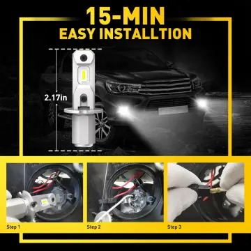 AUXITO 2Pcs 12000LM H1 LED Headlight Bulb H1 LED Canbus Car Head Fog Light  6500K